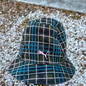Puma Plaid Bucket Hat - Black, Blue, Pink